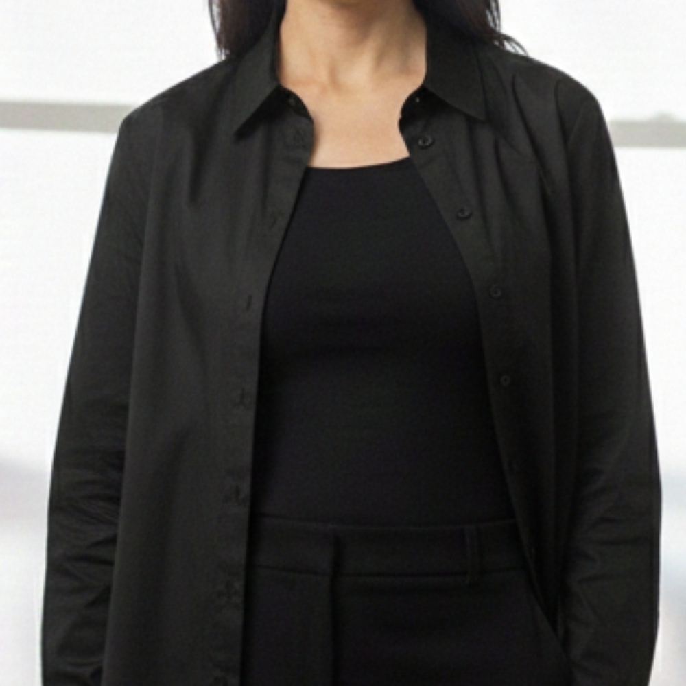 Chico's Black Button-Up Top